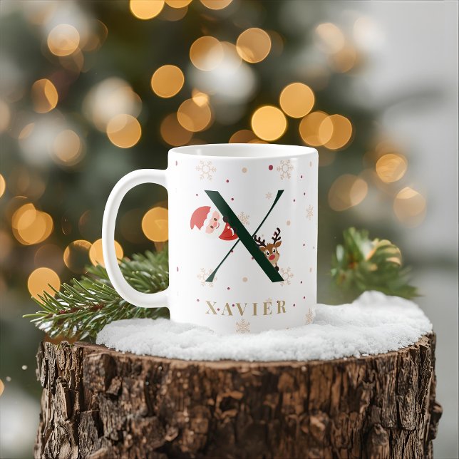 Café Caneca X Monograma de Natal Personalizada (Criador carregado)