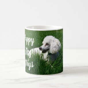 Café Caniche branca na caneca dos dias de cão do