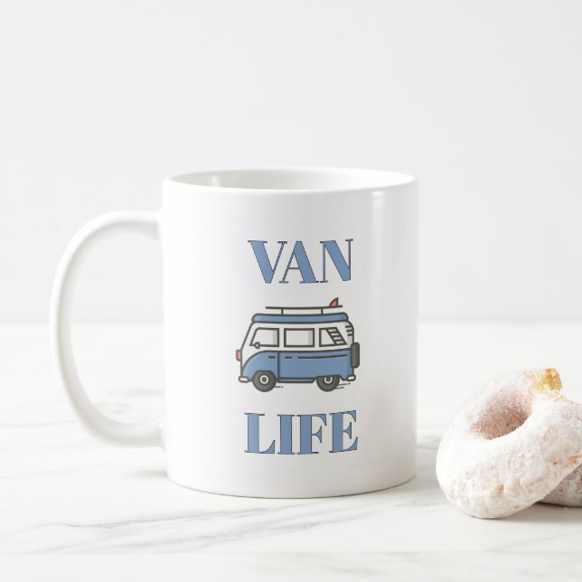 Café CANINHE! 🚐 Caneca Cartoon de Vida em Van (Com Donut)