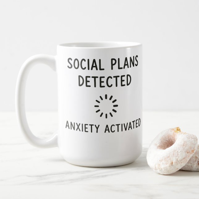 Café Cansei Mentalmente Já, Caneca de Introvertido Engr (Com Donut)