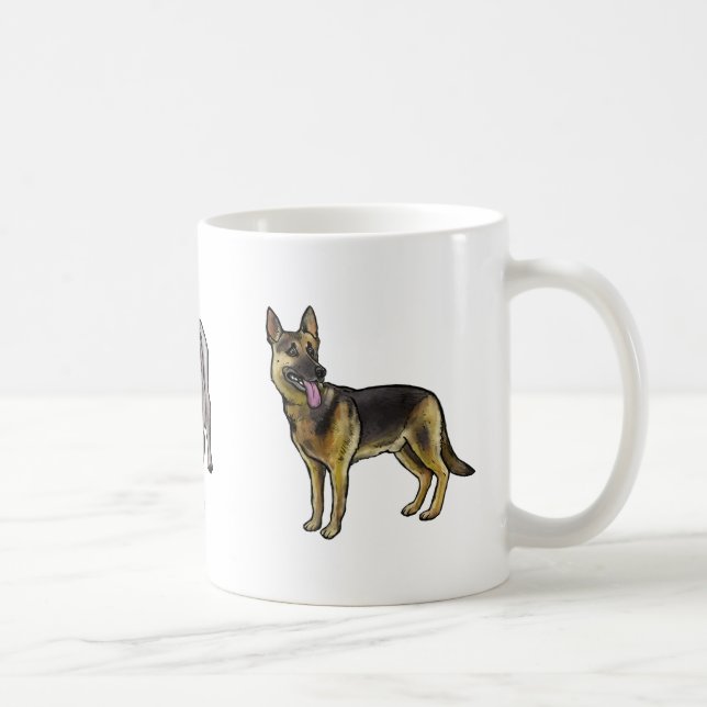 Café cão de estimação Lovers k-9 caneca (Direita)