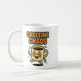 Café Caótico Desenho Animado de Xícara de Café Div
