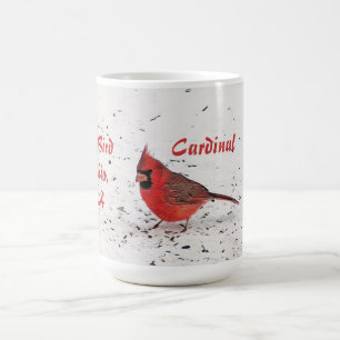 CAFÉ "CARDEAL VERMELHO, PÁSSARO DE ESTADO CANECA DE