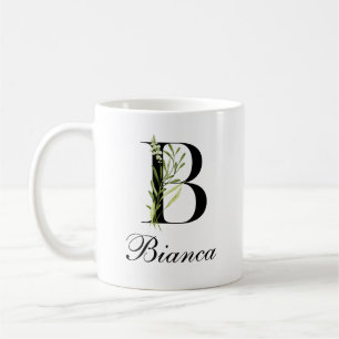 Café Carta Botânica Caneca de Nome Personalizado Ele