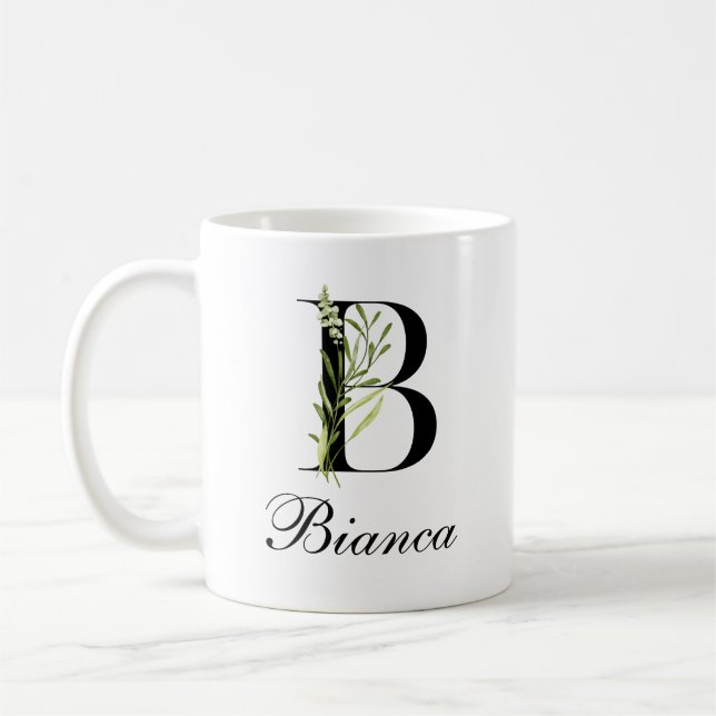 Café Carta Botânica  | Caneca de Nome Personalizado Ele (Esquerda)
