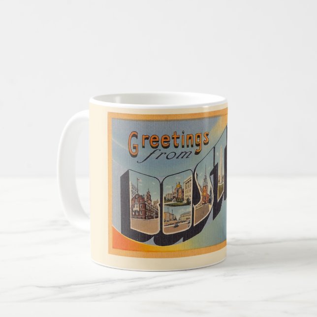 Café Cartão postal antigo de Boston MA Caneca (Frente Esquerda)