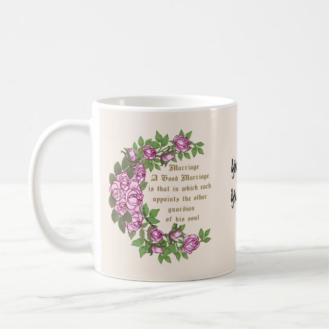 Café Casamento Verse caneca de casamento personalizada (Esquerda)