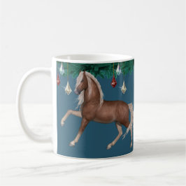 Café Cavalo de Palomino na Caneca Azul