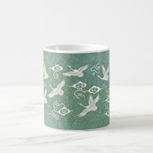 Café Celadon Crane — Caneca de Cerâmica Coreana