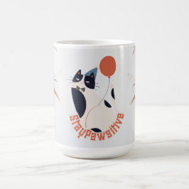 Café Celebração do Gato de Smoking Elegante Caneca Gran