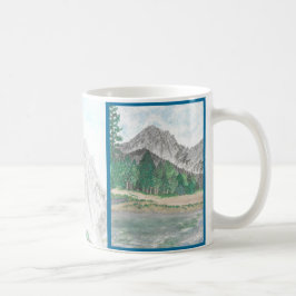 Café Cena de Montanha em Aquarela Caneca Personalizada