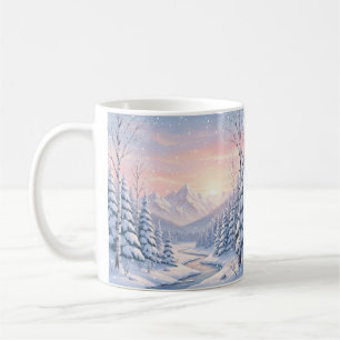 Café Cena de Natal de Inverno Aconchegante Caneca de Aq