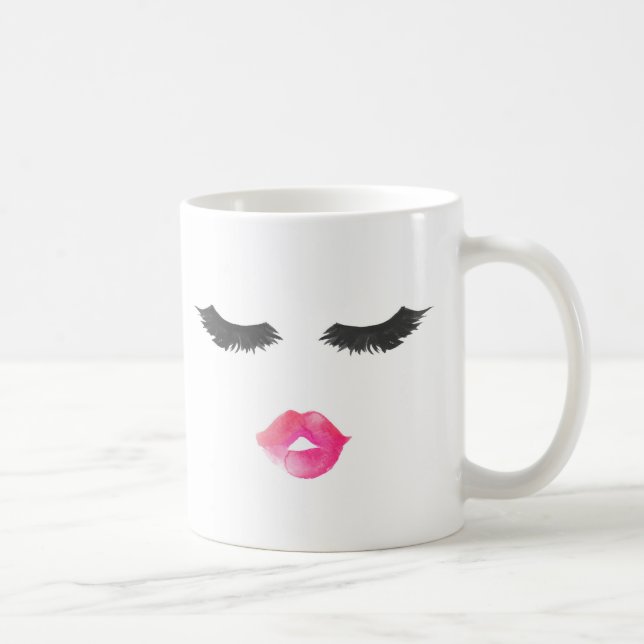 Café Chicotes e lábios caneca, caneca de café, presente (Direita)
