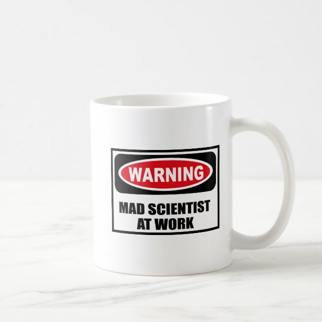 Café CIENTISTA LOUCO de advertência na caneca do (Direita)