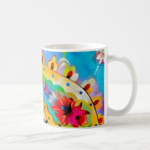 Café cigano brilhante caneca modelada de paisley