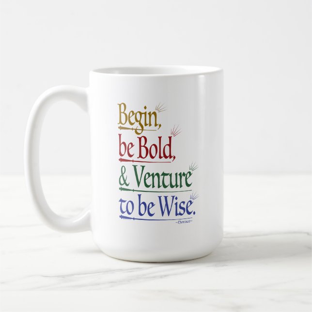 Café Citação de Horácio Mágico 15oz. Caneca (Esquerda)