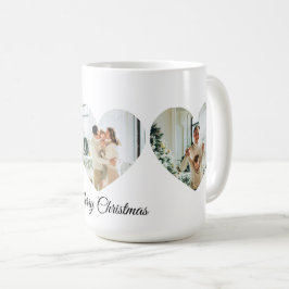 Café Colagem de Fotos de Família Feliz Natal Caneca Cor
