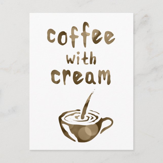 café com cartão de comentário creme (Frente)