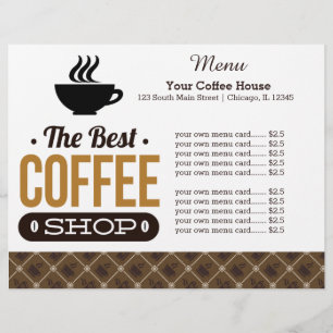 Café com cartão de menu