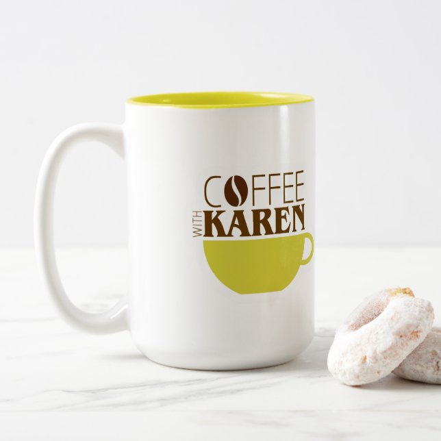 Café com Karen 15 onças. Caneca (Com Donut)