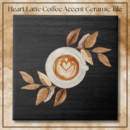 Café com Leite Coração Ilustrativo Preto Encantado