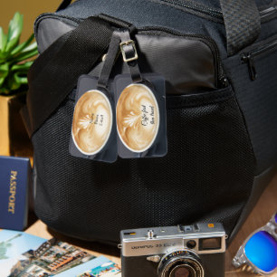 Café com Leite Então Viagem Etiqueta de Bagagem
