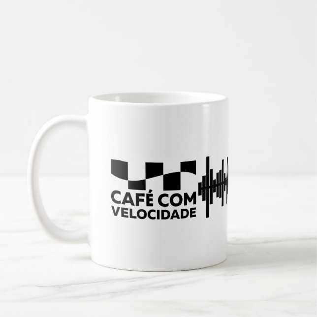 Café com Velocidade - Caneca Branca 325ml clássica (Esquerda)