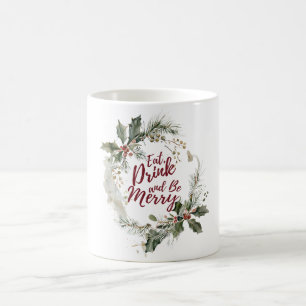 Café Coma, beba e seja feliz caneca de Natal
