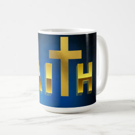 Café "Comece seu dia com um golpe de fé." Caneca