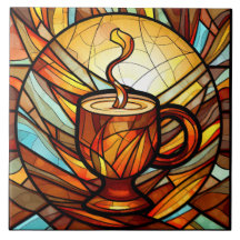 café compre de cozinha fofa, vidro manchado