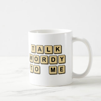 Café Conversa Wordy a mim caneca de madeira do azulejo
