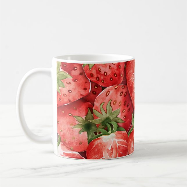 Café Copas de fruta - Caneca Cermic Design de Morango (Esquerda)