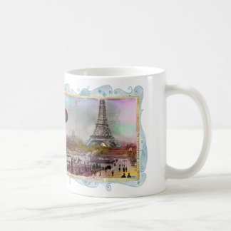 Café Copo da caneca da arte da colagem de Eiffel da