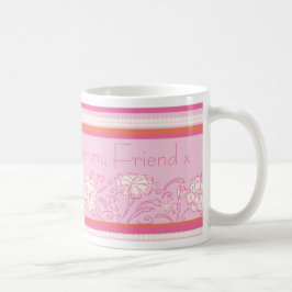 Café Cor de laranja e caneca rosa
