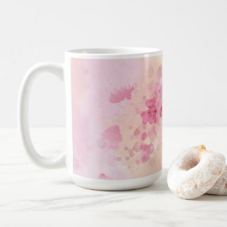 Café Cor de rosa da flor da caneca projetada