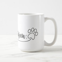 Café Coração e pata de Meow, caneca para donos de gatos