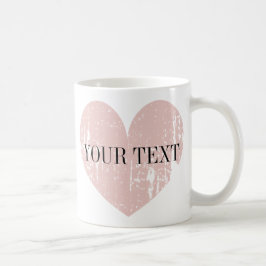 Café Coral cor-de-rosa, coração personalizado caneca de