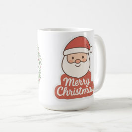 Café Coroa de Natal e Papai Noel Fofo Caneca de Duas Fa