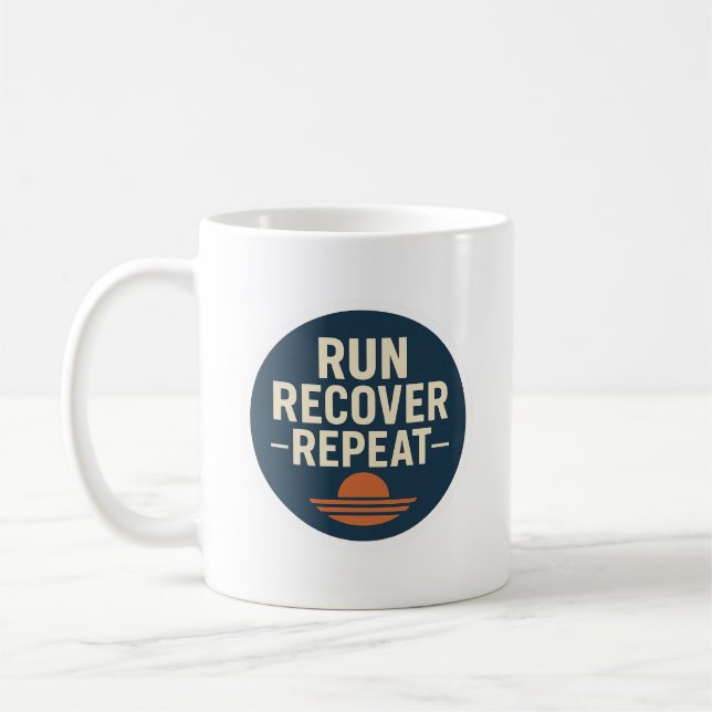 Café Corra. Recupere. Repita. – Caneca de Estilo de Vid (Esquerda)