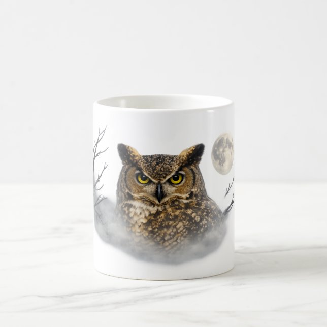 Café Coruja Mística em Caneca de Nevoeiro – Arte Animal (Centro)