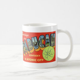 Café Cumprimentos da caneca do cartão do vintage de