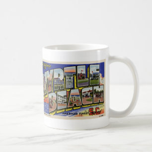 Café Cumprimentos da caneca do cartão do vintage de