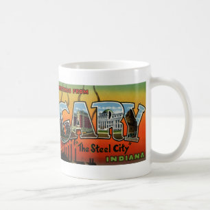 Café Cumprimentos da caneca do cartão do vintage de