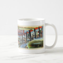Café Cumprimentos da caneca do cartão do vintage de