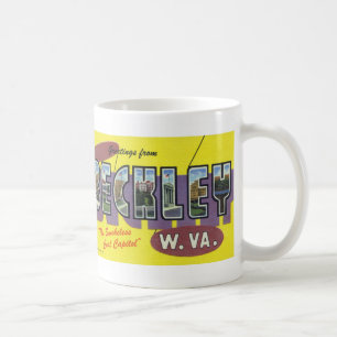 Café Cumprimentos da caneca do cartão do vintage de