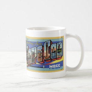 Café Cumprimentos da caneca do cartão do vintage de