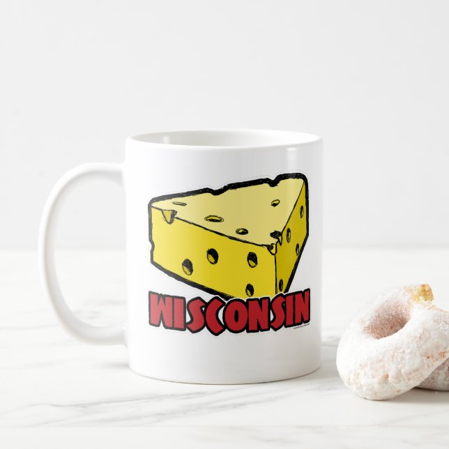 Café Cunha de Queijo de Wisconsin Branco 11 oz Caneca C (Com Donut)