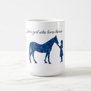 Café Custa apenas uma garota que ama caneca de cavalos
