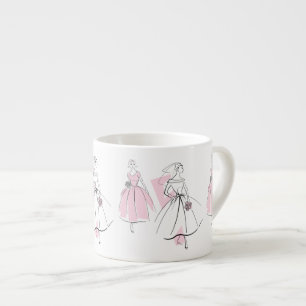 Café da caneca do rosa da dama de honra da noiva