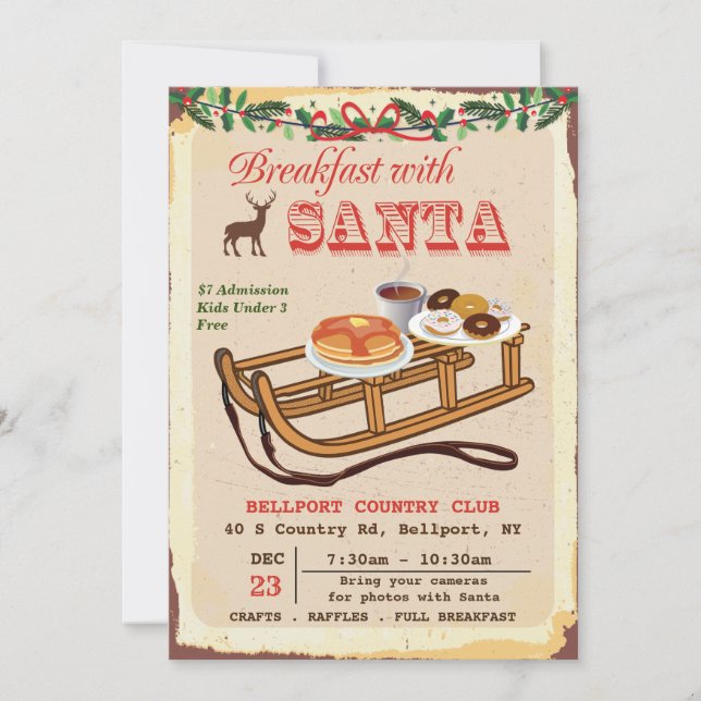 Café da manhã com Papais noeis Convite de festas d (Frente)